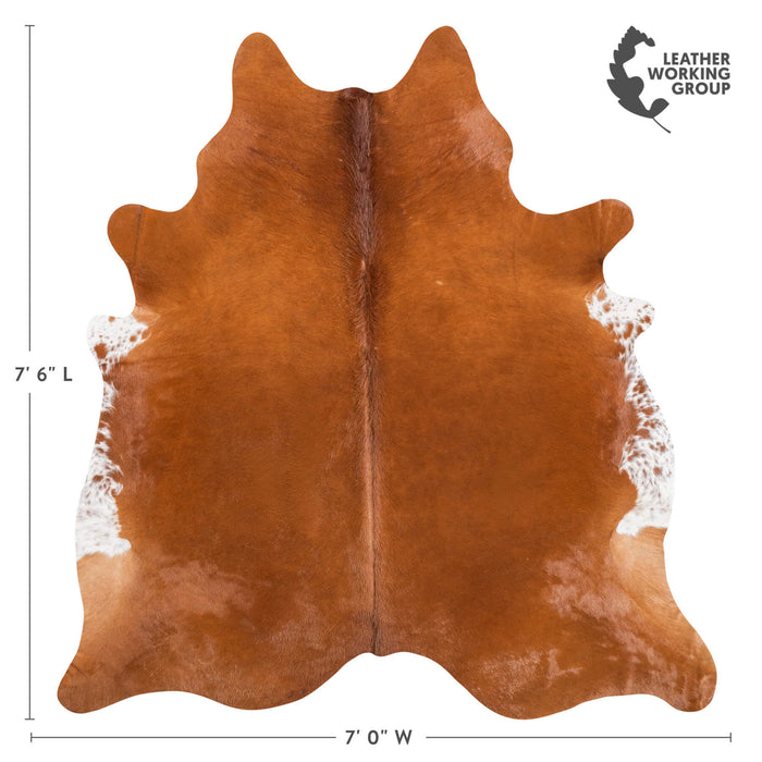 Brazilian Brown Cowhide Rug Size 7'6" L x 7'0" W 8959