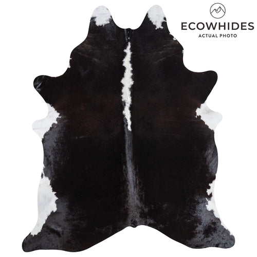 Brazilian Black and White Cowhide Rug Size 7'9" L x 6'7" W 8970