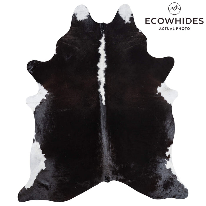 Brazilian Black and White Cowhide Rug Size 7'9" L x 6'7" W 8970
