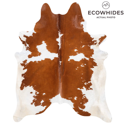 Brazilian Brown and White Cowhide Rug Size 7'11" L x 6'4" W 8976