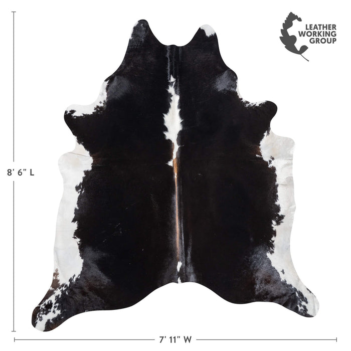 Brazilian Black and White Cowhide Rug Size 8'6" L x 7'11" W 8985