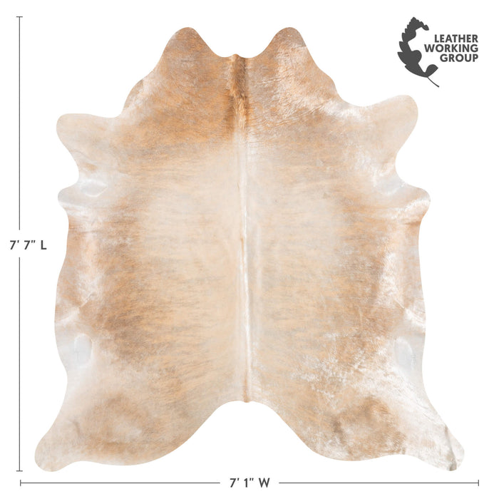Brazilian Beige Cowhide Rug Size 7'7" L x 7'1" W 8988