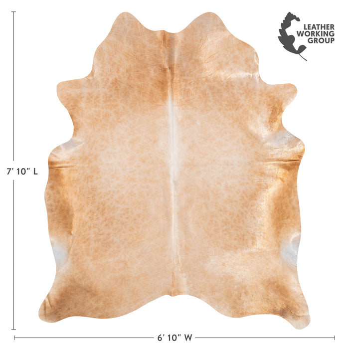 Brazilian Beige Cowhide Rug Size 7'10" L x 6'10" W 8990
