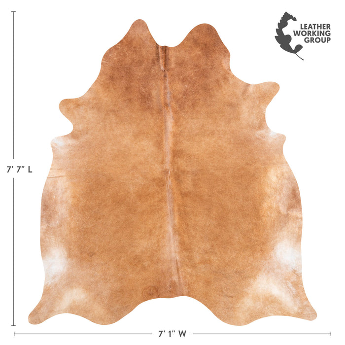 Brazilian Beige Cowhide Rug Size 7'7" L x 7'1" W 9000