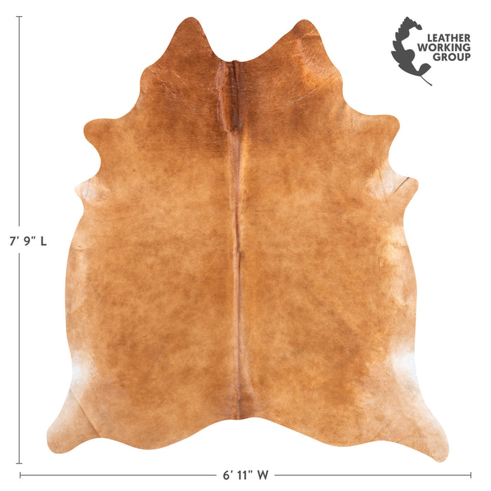 Brazilian Beige Cowhide Rug Size 7'9" L x 6'11" W 9001