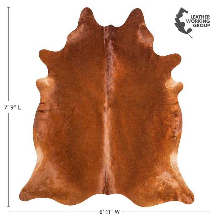 Brazilian Brown Cowhide Rug Size 7'9" L x 6'11" W 9004