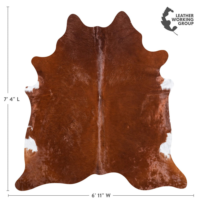 Brazilian Brown Cowhide Rug Size 7'4" L x 6'11" W 9010