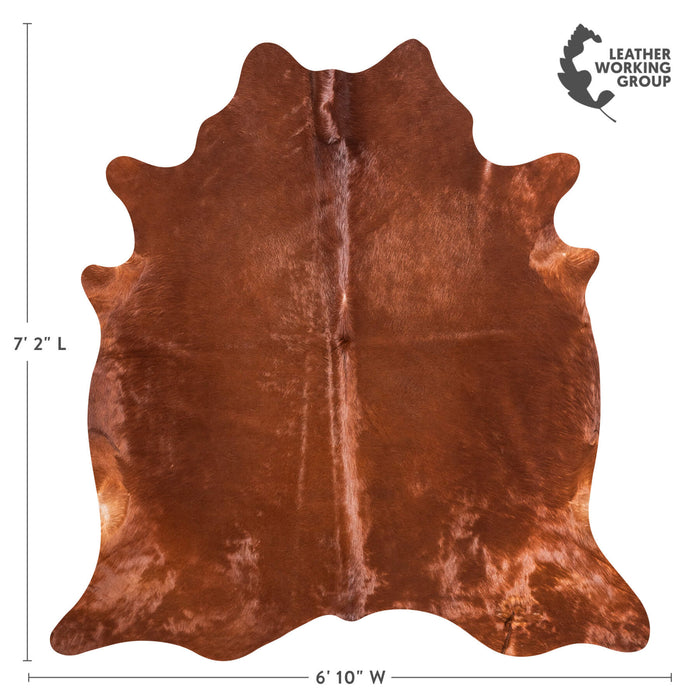 Brazilian Brown Cowhide Rug Size 7'2" L x 6'10" W 9011