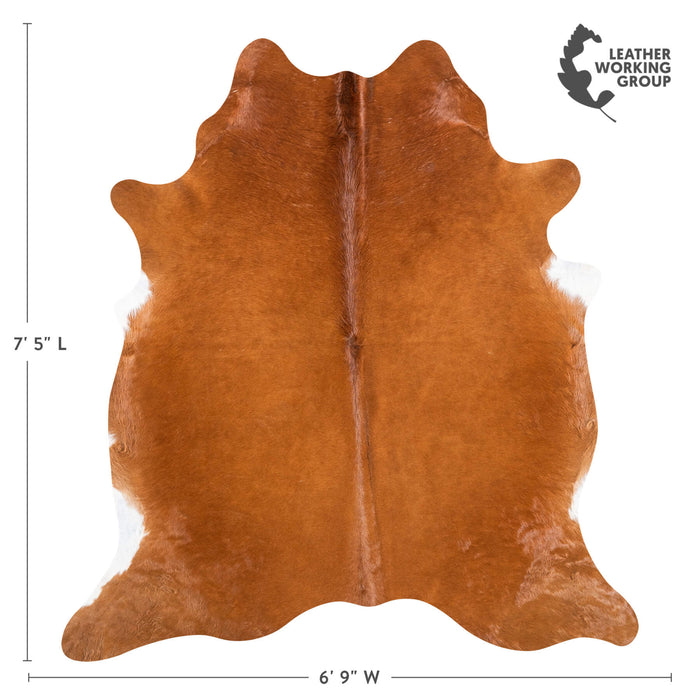 Brazilian Brown Cowhide Rug Size 7'5" L x 6'9" W 9013