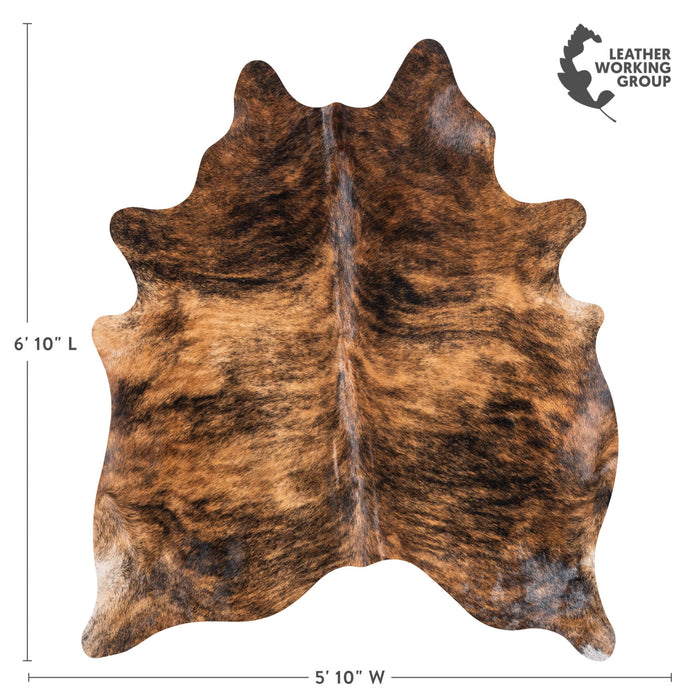 Brazilian Brindle Cowhide Rug Size 6'10" L x 5'10" W 9022