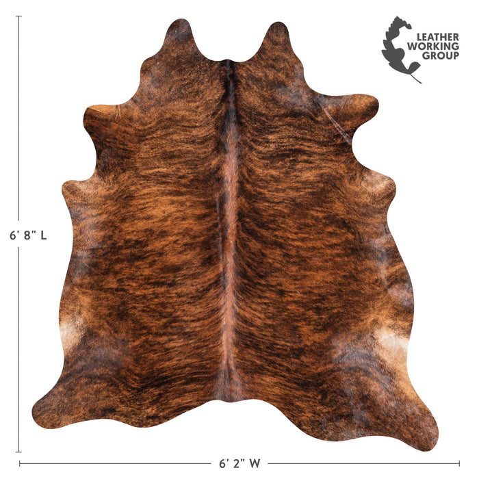 Brazilian Brindle Cowhide Rug Size 6'8" L x 6'2" W 9023
