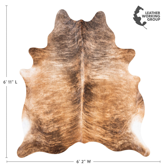 Brazilian Brindle Cowhide Rug Size 6'11" L x 6'2" W 9027