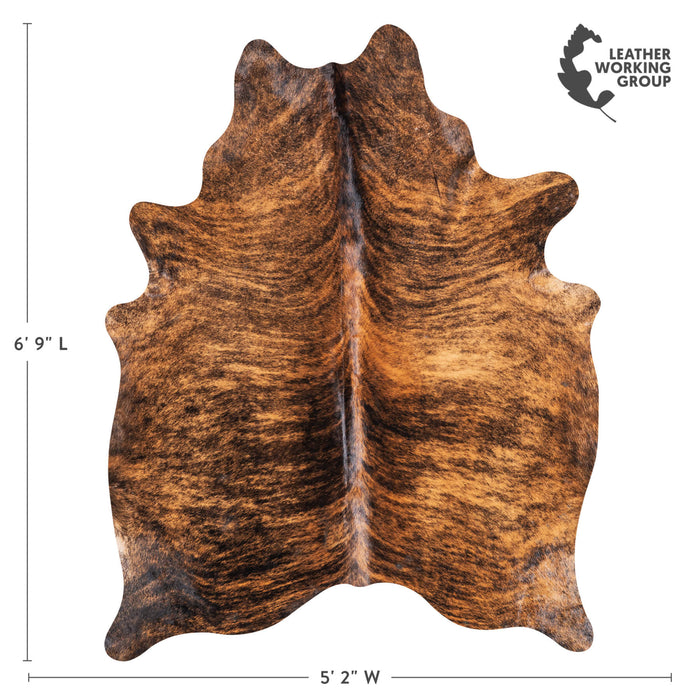 Brazilian Brindle Cowhide Rug Size 6'9" L x 5'2" W 9032