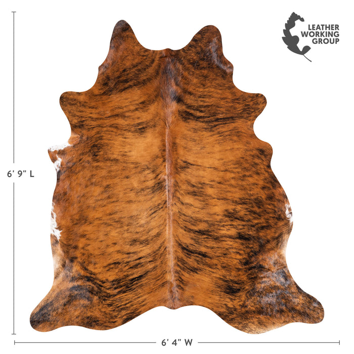 Brazilian Brindle Cowhide Rug Size 6'9" L x 6'4" W 9034