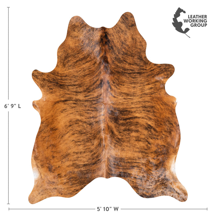 Brazilian Brindle Cowhide Rug Size 6'9" L x 5'10" W 9036