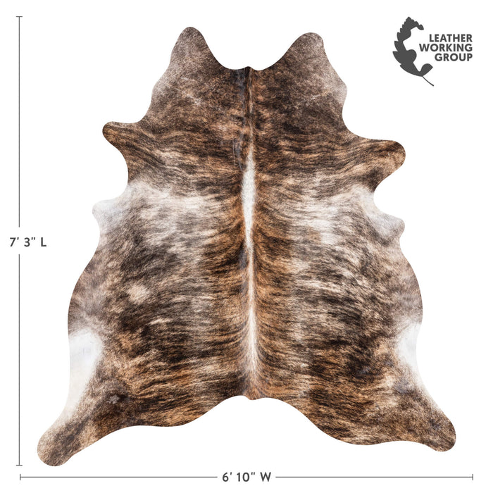 Brazilian Brindle Cowhide Rug Size 7'3" L x 6'10" W 9037