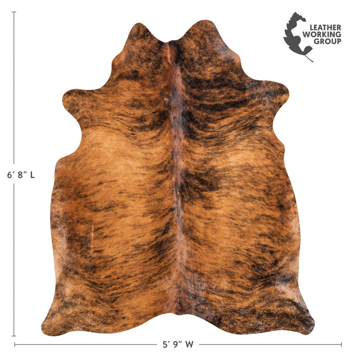 Brazilian Brindle Cowhide Rug Size 6'8" L x 5'9" W 9038