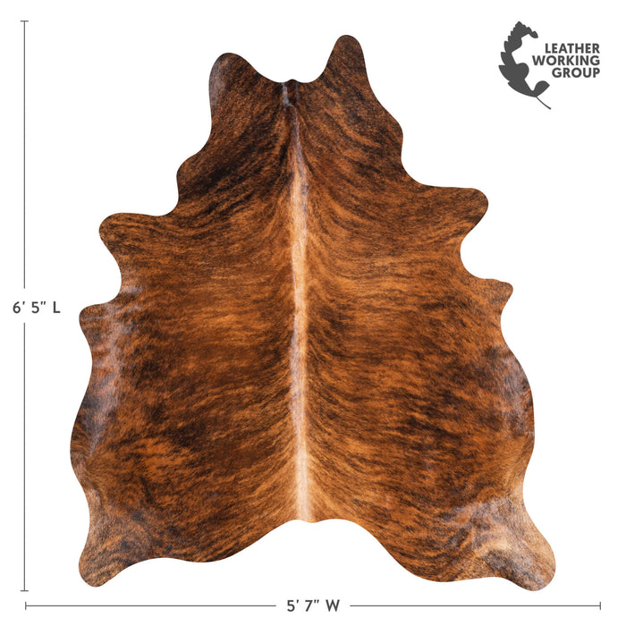 Brazilian Brindle Cowhide Rug Size 6'5" L x 5'7" W 9040