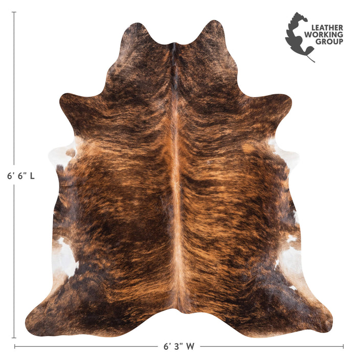 Brazilian Brindle Cowhide Rug Size 6'6" L x 6'3" W 9042