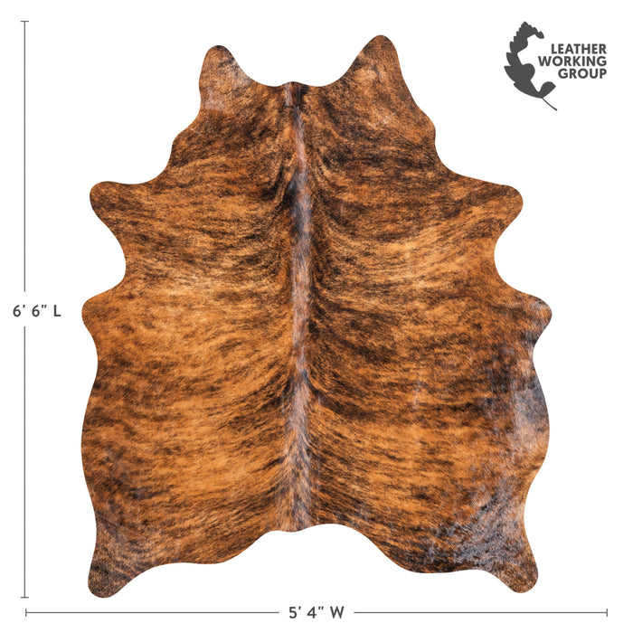 Brazilian Brindle Cowhide Rug Size 6'6" L x 5'4" W 9047