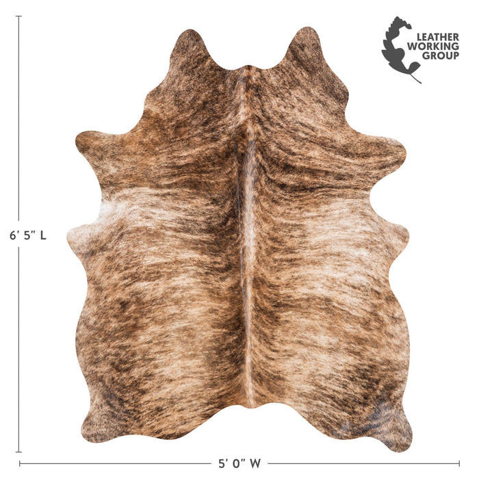 Brazilian Brindle Cowhide Rug Size 6'5" L x 5'0" W 9048