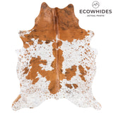 Brazilian Brown and White Cowhide Rug Size 7'5" L x 6'2" W 9079