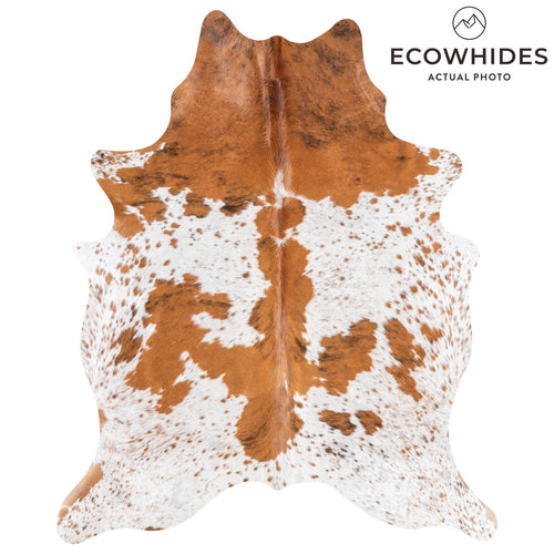 Brazilian Brown and White Cowhide Rug Size 7'.5" L x 6'2" W 9079