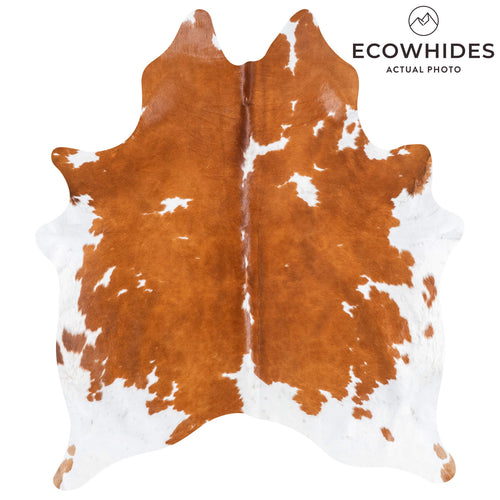 Brazilian Brown and White Cowhide Rug Size 6'7" L x 5'7" W 9083