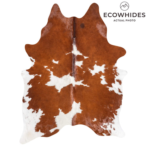 Brazilian Brown and White Cowhide Rug Size 7'0" L x 5'6" W 9085