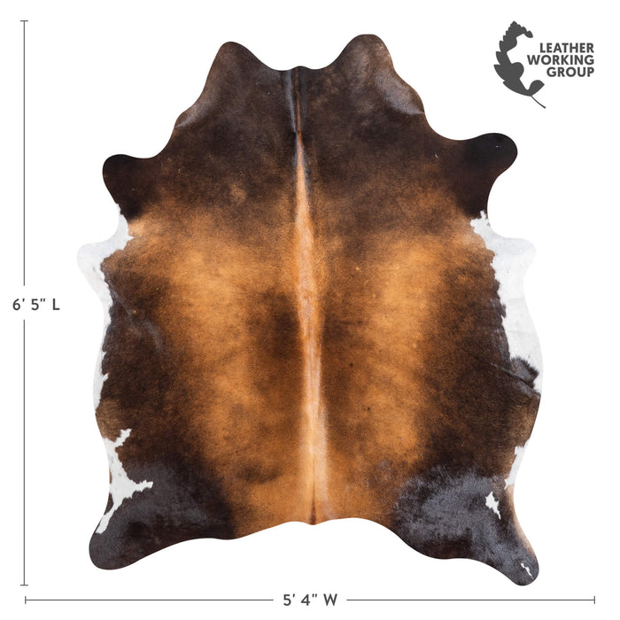 Brazilian Mahogany Cowhide Rug Size 6'5" L x 5'4" W 9097