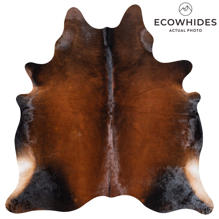 Brazilian Mahogany Cowhide Rug Size 6'4" L x 6'3" W 9099
