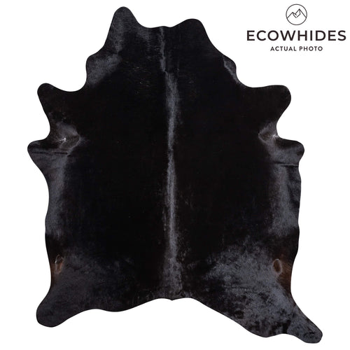 Brazilian Solid Black Cowhide Rug Size 7'9" L x 6'4" W 9103