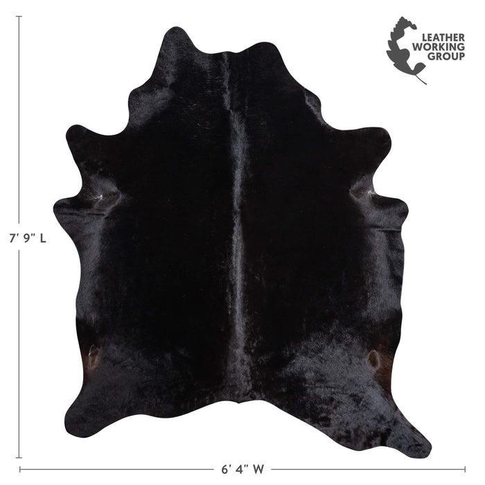 Brazilian Solid Black Cowhide Rug Size 7'9" L x 6'4" W 9103