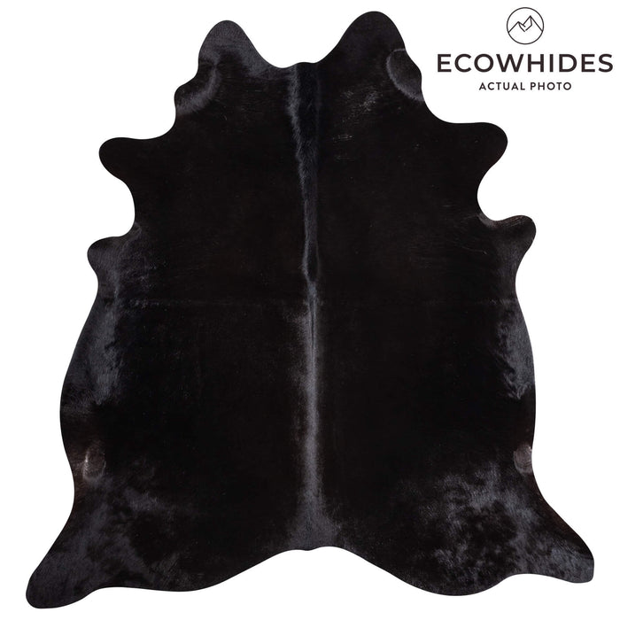 Brazilian Solid Black Cowhide Rug Size 7'3" L x 6'8" W 9104