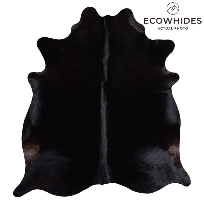 Brazilian Solid Black Cowhide Rug Size 7'0" L x 6'6" W 9106
