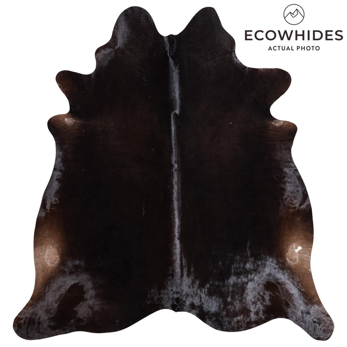 Brazilian Solid Black Cowhide Rug Size 7'1" L x 6'6" W 9107