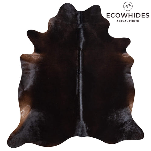 Brazilian Solid Black Cowhide Rug Size 6'10" L x 6'4" W 9110