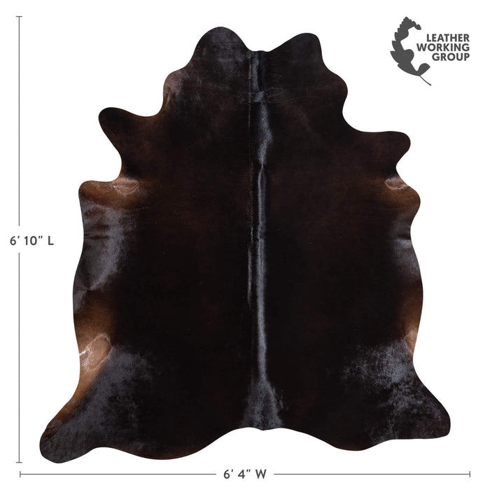 Brazilian Solid Black Cowhide Rug Size 6'10" L x 6'4" W 9110