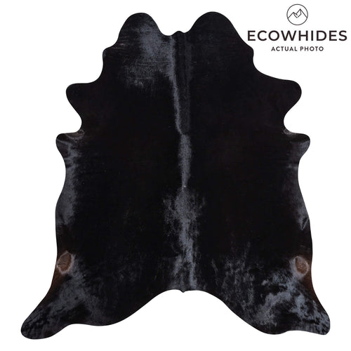 Brazilian Solid Black Cowhide Rug Size 6'5" L x 6'0" W 9119