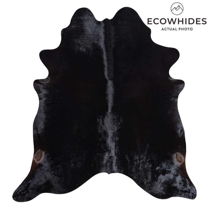 Brazilian Solid Black Cowhide Rug Size 6'5" L x 6'0" W 9119