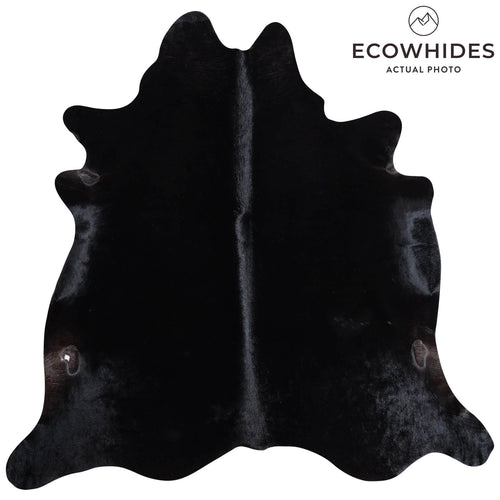 Brazilian Solid Black Cowhide Rug Size 6'3" L x 7'0" W 9124