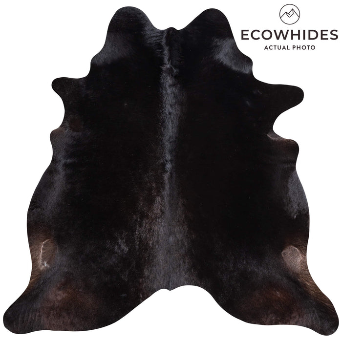 Brazilian Solid Black Cowhide Rug Size 6'5" L x 6'4" W 9129
