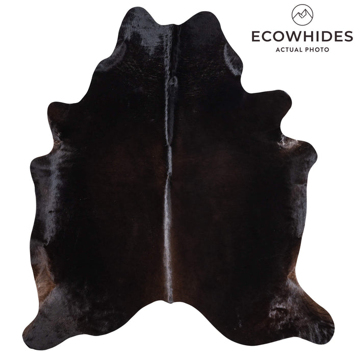 Brazilian Solid Black Cowhide Rug Size 6'6" L x 5'10" W 9132