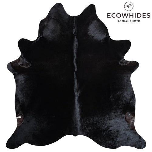 Brazilian Solid Black Cowhide Rug Size 7'9" L x 7'1" W 9144