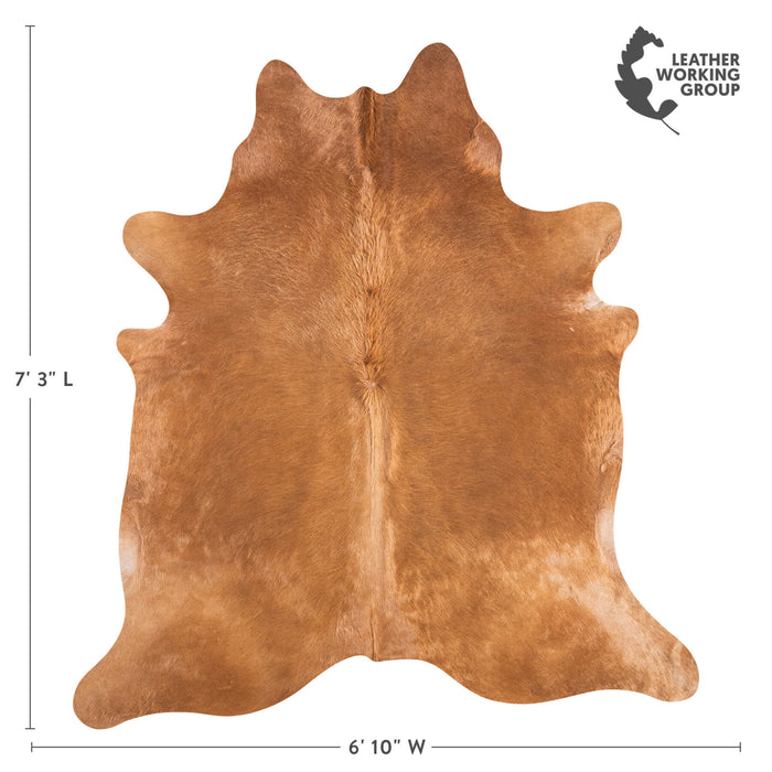 Brazilian Beige Cowhide Rug Size 7'3" L x 6'10" W 9171