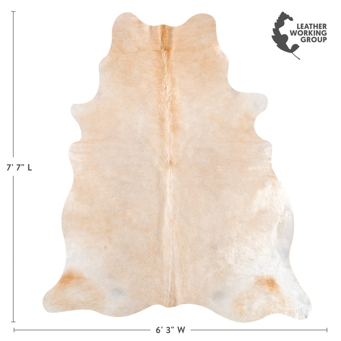 Brazilian Beige Cowhide Rug Size 7'7" L x 6'3" W 9172