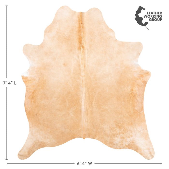 Brazilian Beige Cowhide Rug Size 7'4" L x 6'4" W 9175