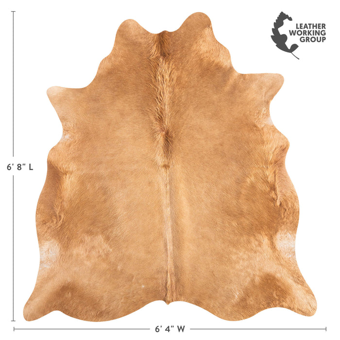 Brazilian Beige Cowhide Rug Size 6'8" L x 6'4" W 9179