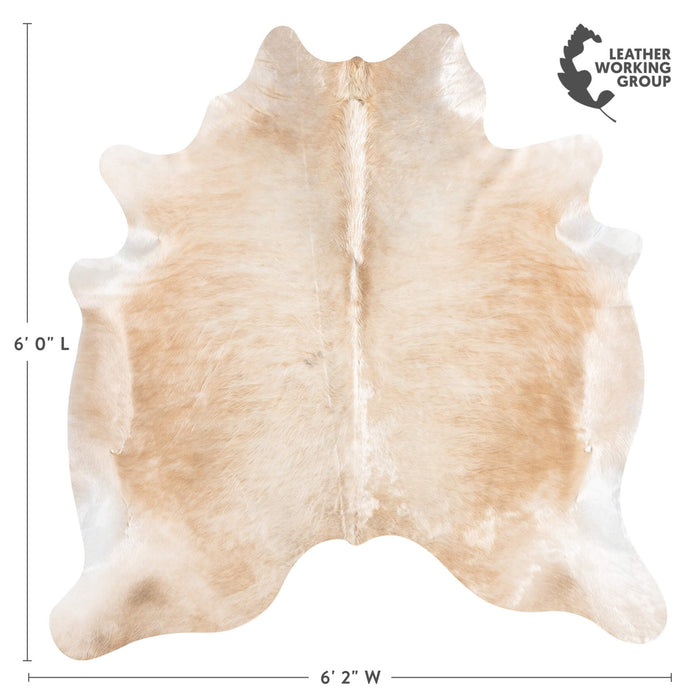 Brazilian Beige Cowhide Rug Size 6'0" L x 6'2" W 9180