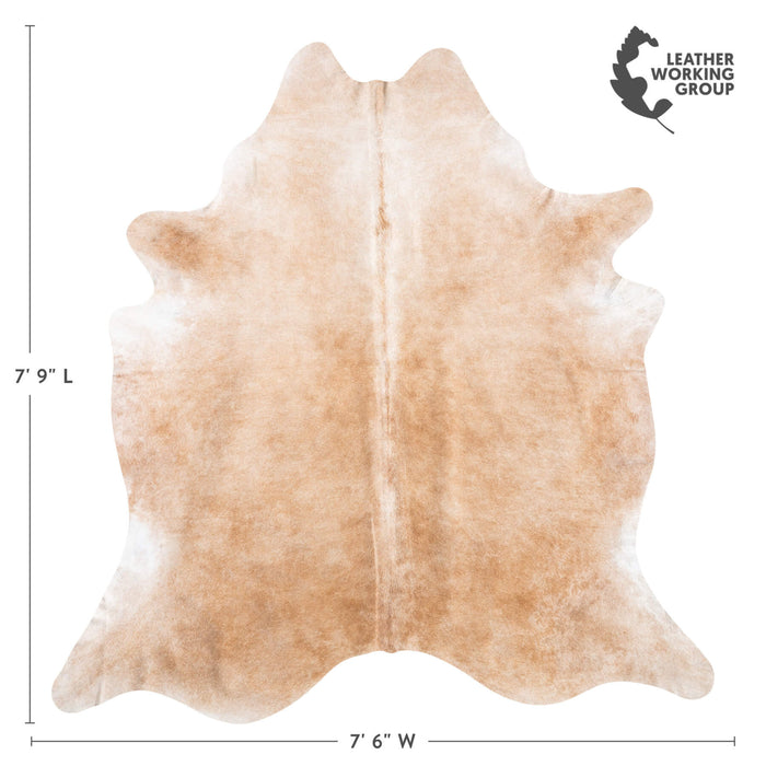 Brazilian Beige Cowhide Rug Size 7'9" L x 7'6" W 9182